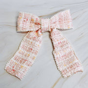 Soft Tweed Bow Hair Clip