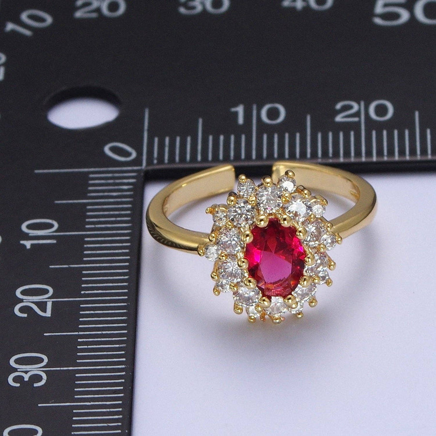 Fuchsia CZ Adjustable Ring
