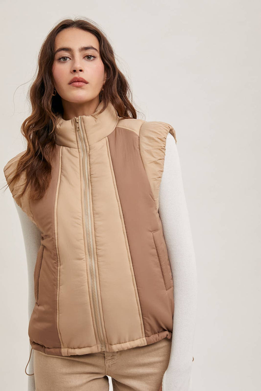 Contrast Tonal Puffer Vest