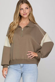 Mocha Half Zip