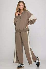 Mocha Side Stripe Pants