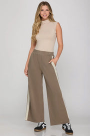 Mocha Side Stripe Pants