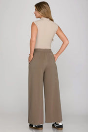 Mocha Side Stripe Pants