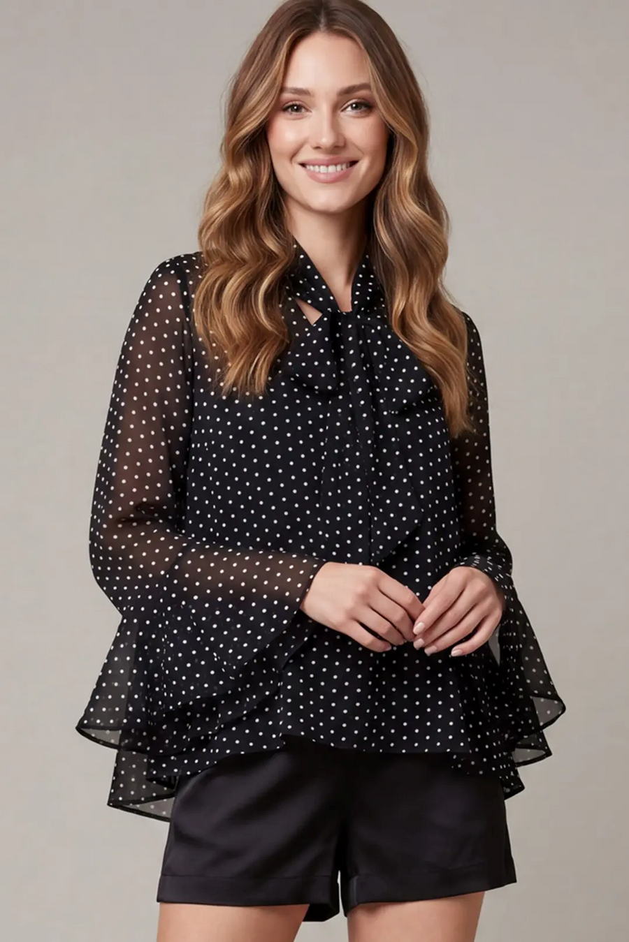 Polka Dot Neck Tie Top