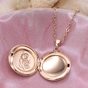 Gold Flower Locket Necklace