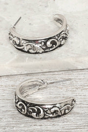 Western Filigree Hoop Earrings