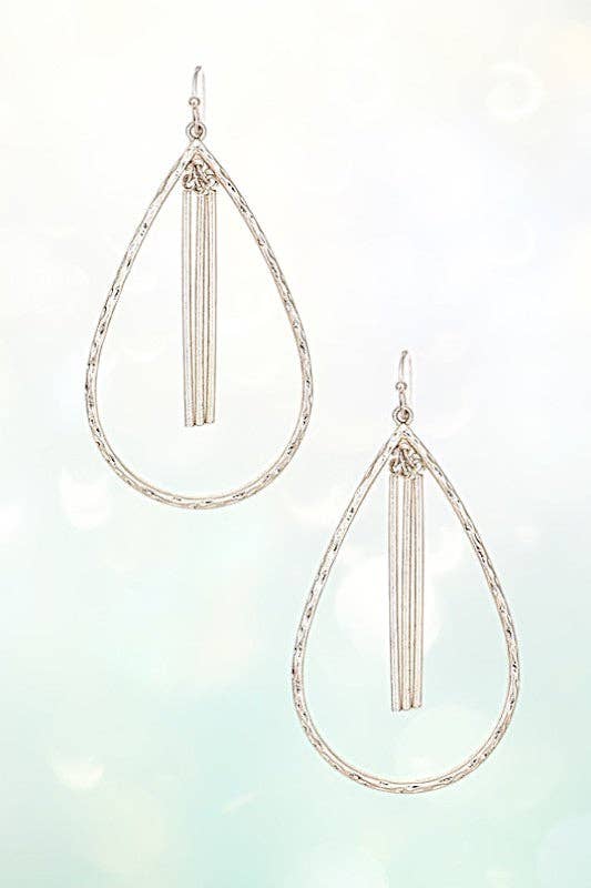 BAR LINK TEARDROP EARRING