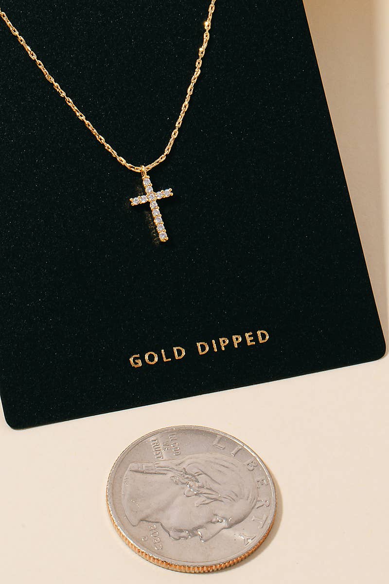Rhinestone Cross Pendant Necklace