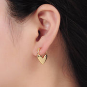 24K Gold Filled Minimal Heart Latch Hoop Earring