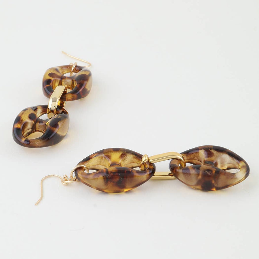 Tortoise Mariner Chain Drop Earrings