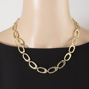 Hammered Oval Link Chain Necklace