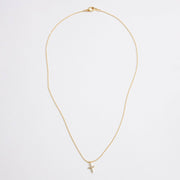 Gold Dipped CZ Dainty Cross Pendant Necklace