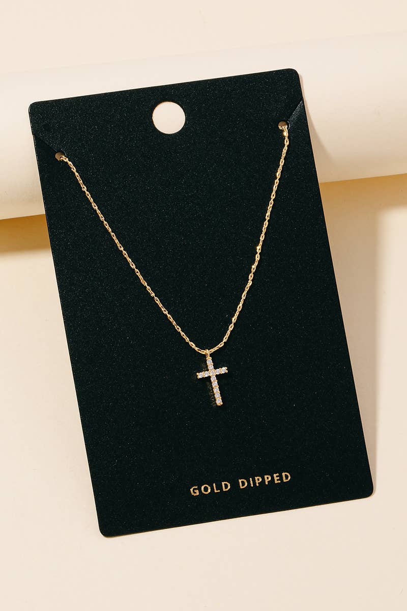Rhinestone Cross Pendant Necklace