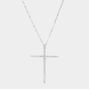 Stone Paved Cross Pendant Necklace