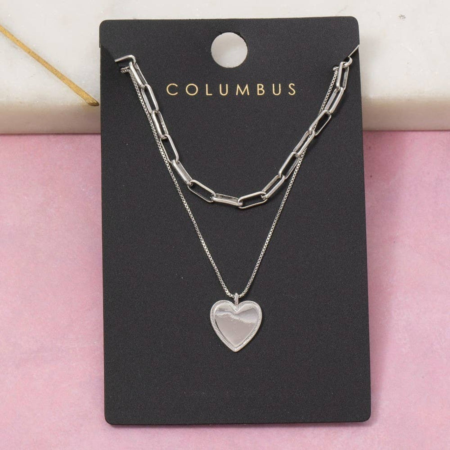 Heart Pendant Chain Layered Necklace
