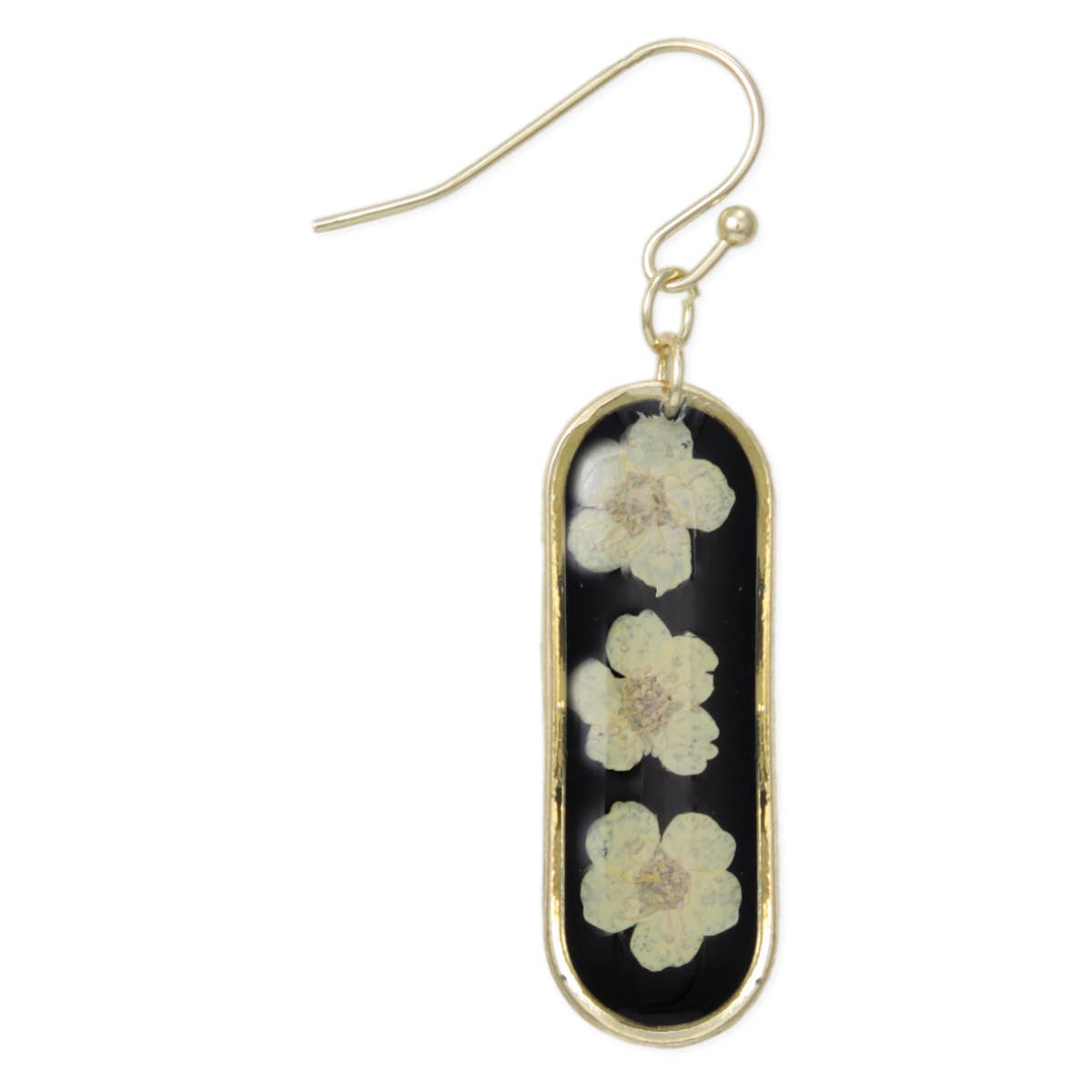 White Dried Flower Earrings