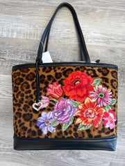 Brighton Embroidered Floral Leopard Bag