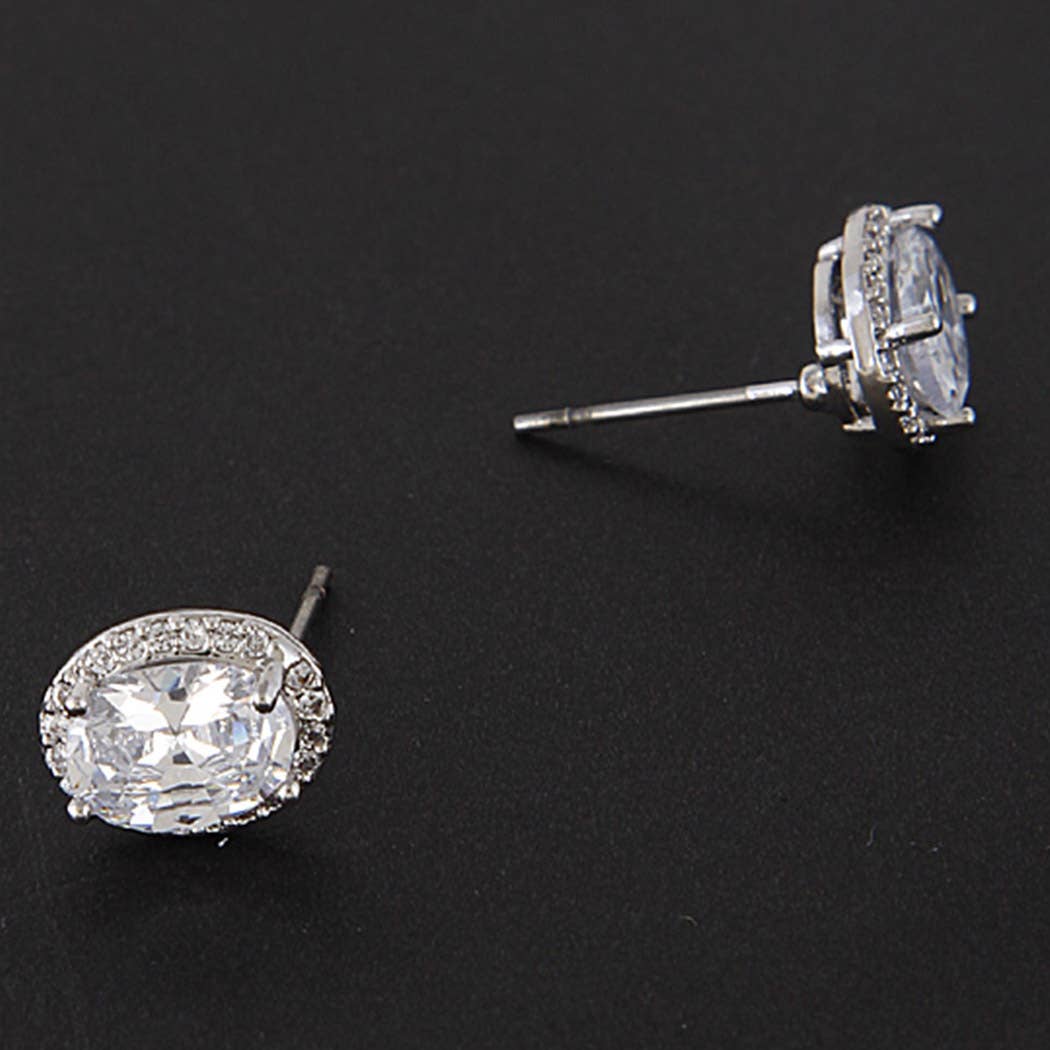 Oval Rhinestone Queen Inspired Earrings