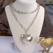 Long Necklace with Puffy Heart