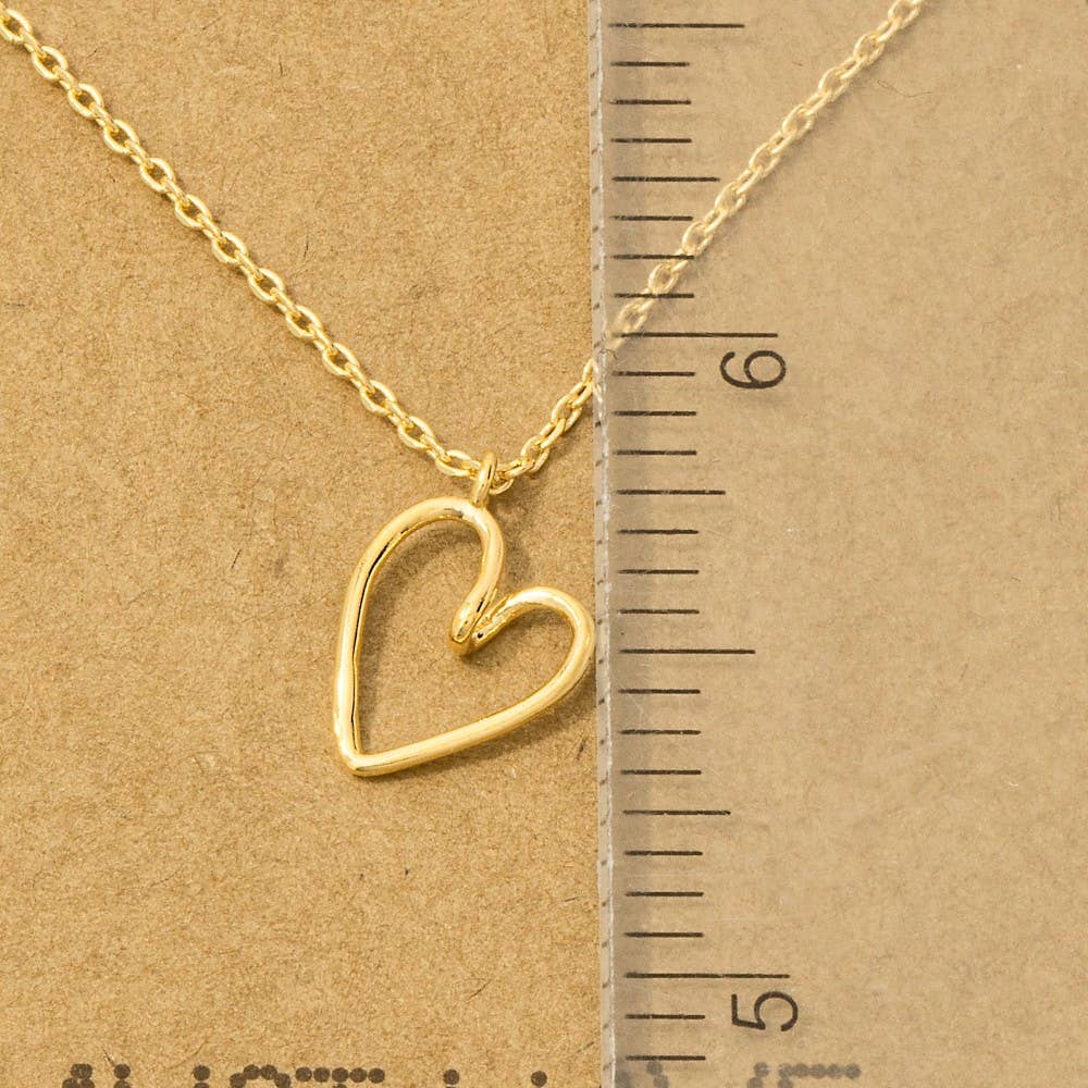 Gold Dipped Wire Heart Pendant Necklace
