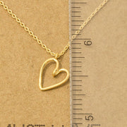 Gold Dipped Wire Heart Pendant Necklace
