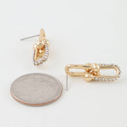 Bejeweled Link Chain Drop Earrings