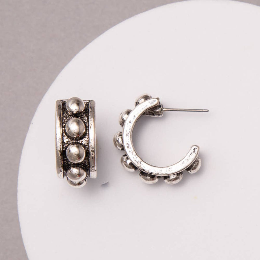 Western Bubble Open Cuff Hoop Earrings