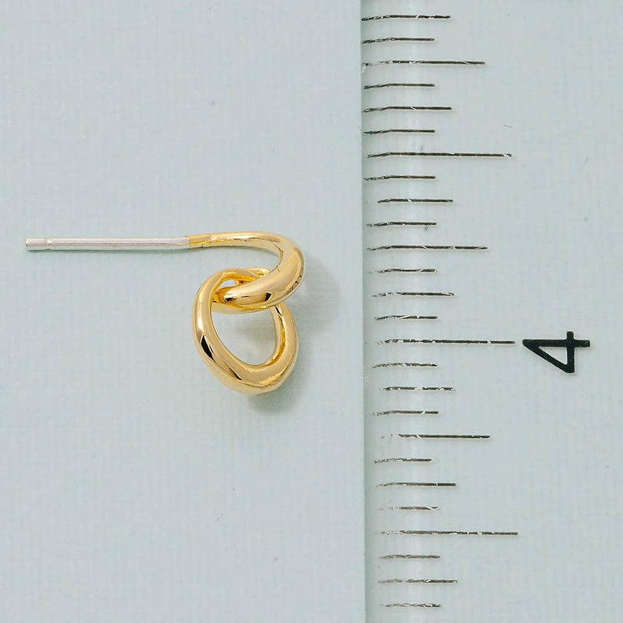 Gold Dipped Dainty Hoop Dangle Stud Earrings