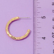 Gold Dipped Textured Hoop Earrings