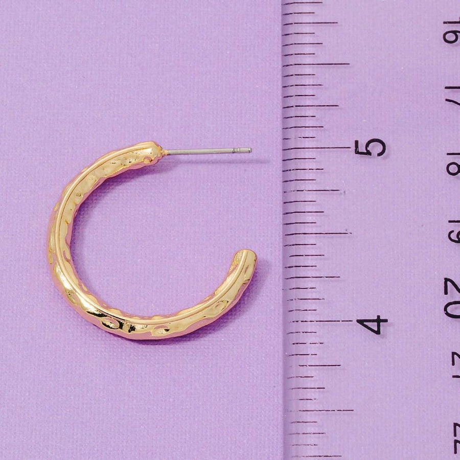 Gold Dipped Textured Hoop Earrings