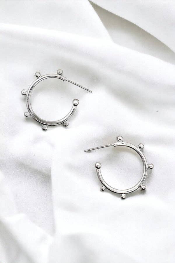BALL BEAD MINI HOOP EARRING