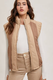 Contrast Tonal Puffer Vest