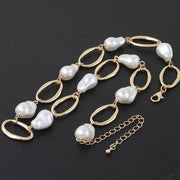 Modern Stone Hoop Chain Necklace