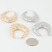 Hammered Moon Hoop Earrings