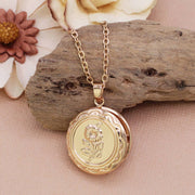 Gold Flower Locket Necklace