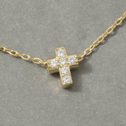 Cz Pave Cross Pendant Necklace