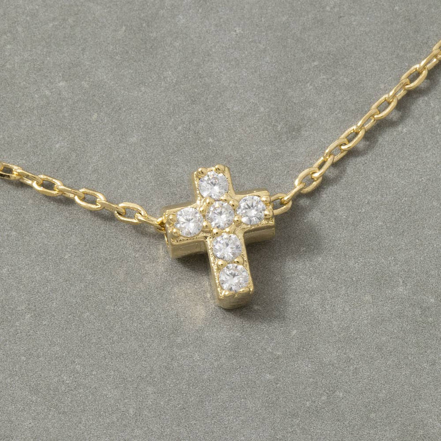 Cz Pave Cross Pendant Necklace