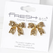 Rhinestone Bow Post Earrings