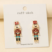 Enamel Nutcracker Drop Earrings