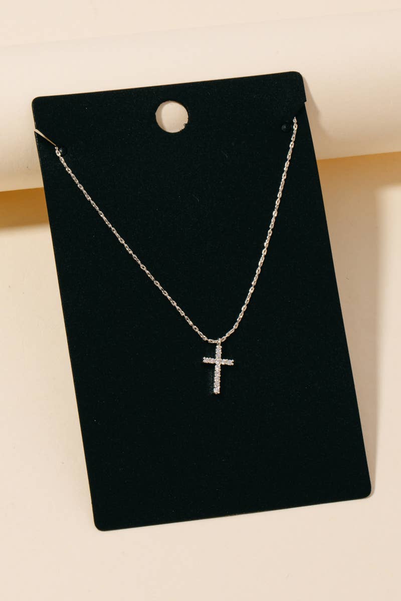 Rhinestone Cross Pendant Necklace