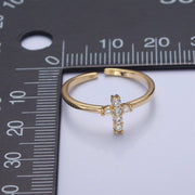 Gold Cross Ring Stacking 14K Gold Filled CZ Dainty Cross Ring