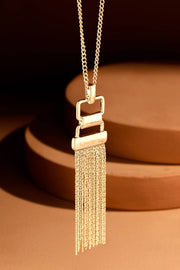 Chain Link Necklace with Tassel Pendant