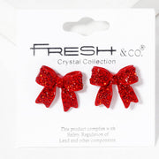 Rhinestone Bow Post Earrings