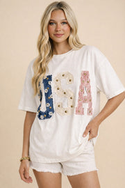 Studded Usa Graphic Tee