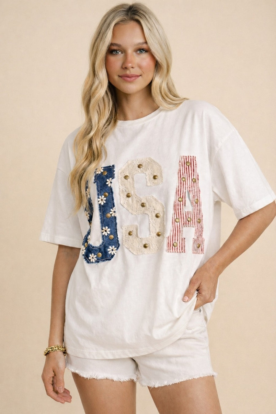 Studded Usa Graphic Tee