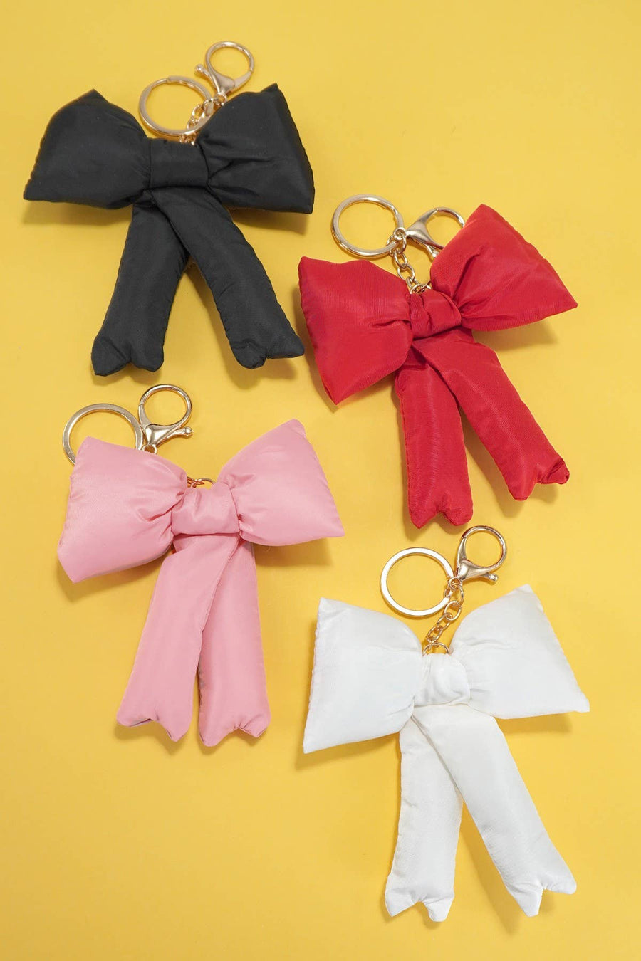 TRENDING PUFFY BOW RIBBON BAG CHARM KEYCHAIN