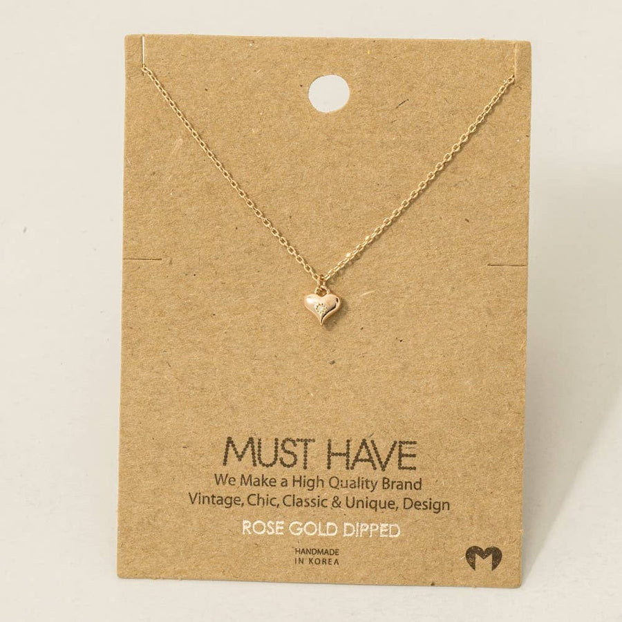 Gold Dipped Mini Heart Pendant Necklace