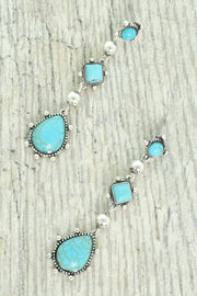 Teardrop Turquoise  Earrings