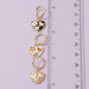 Floral Ceramic Heart Hoop Earrings