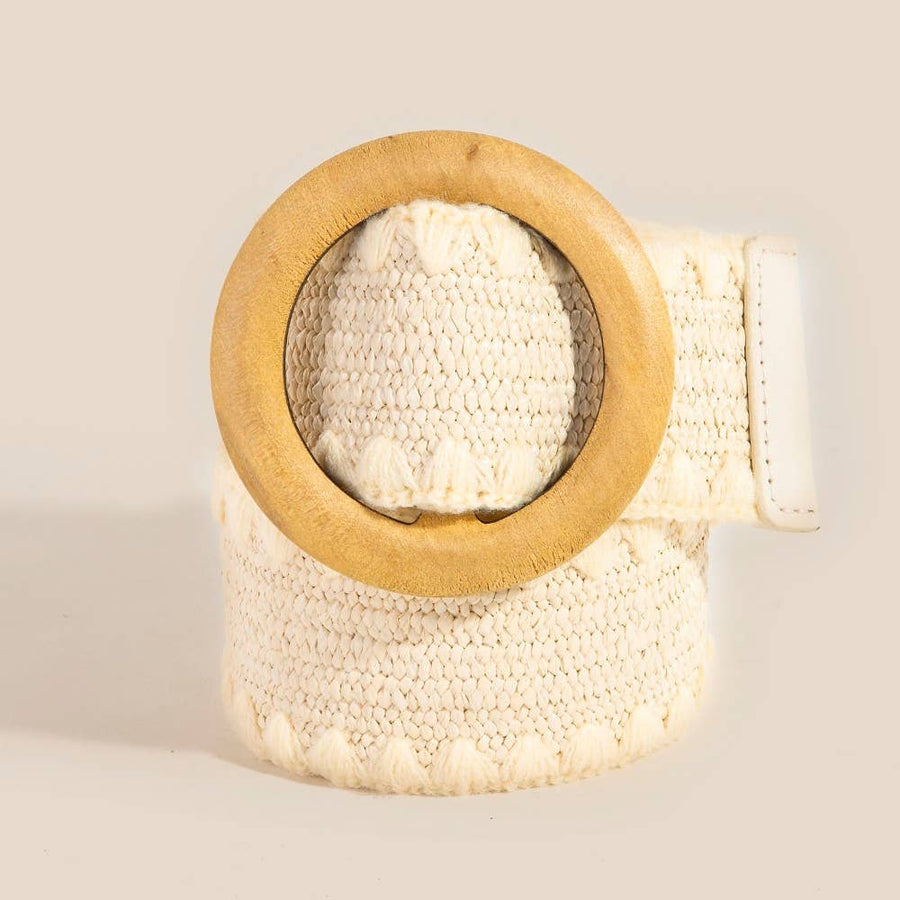 Wooden Round Buckle Fashion Belt